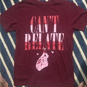 Jeffree Star Red and Pink 'Can't Relate' Short Sleeve Tee